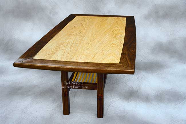 modern craftsman dining table showing table top